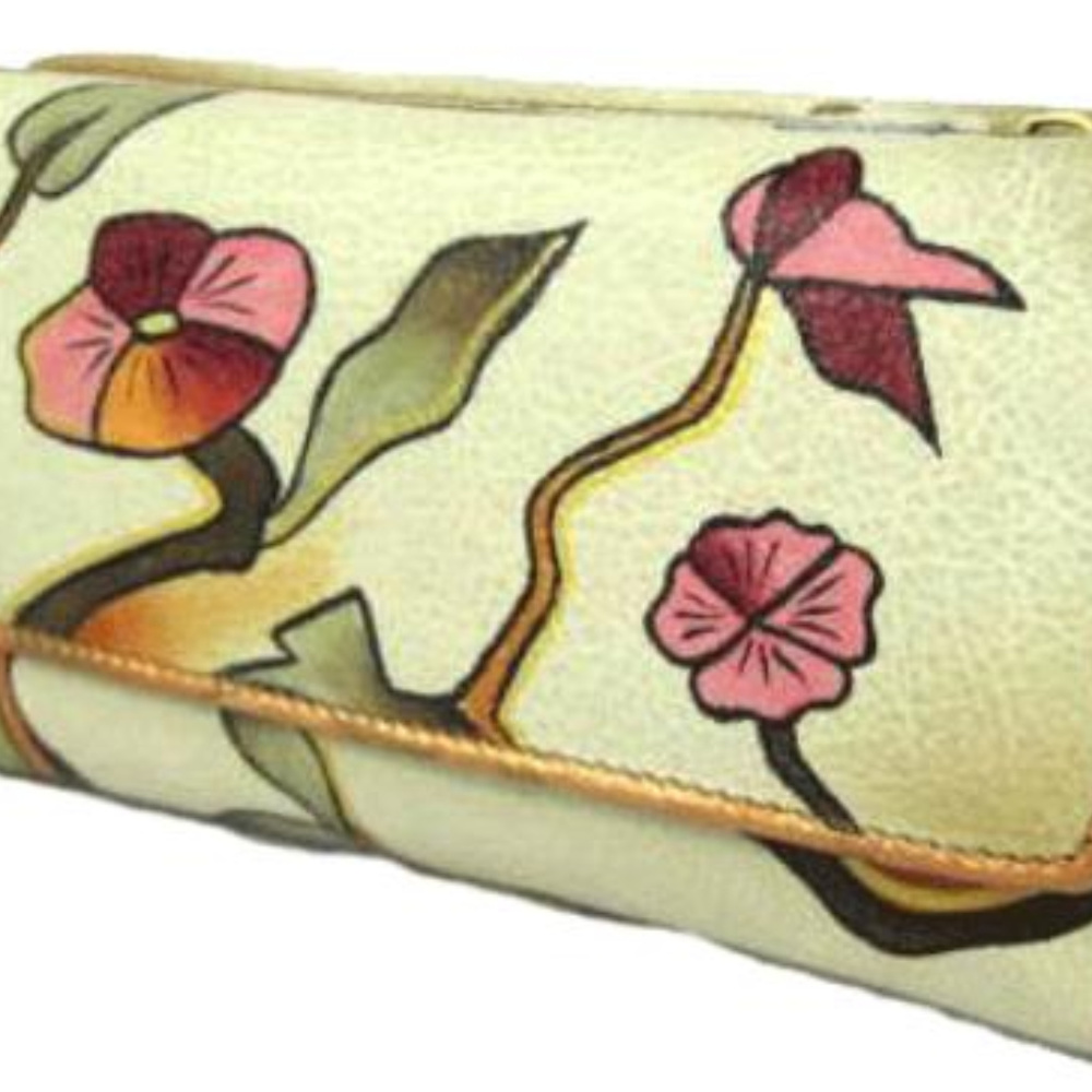 Japenese Flower Handpainted Wallet